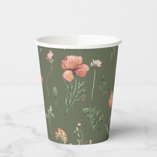 Wildflower Party Paper Cups (Left)