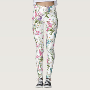 Wildflower Pastel Spring Floral Pattern Leggings