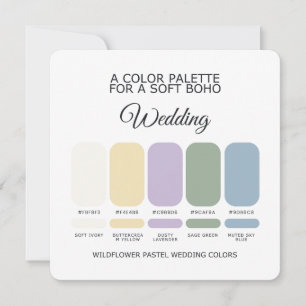 Wildflower Pastel Wedding Color Palette Card