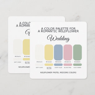 Wildflower Pastel Wedding Colour Palette Card