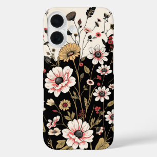 wildflower pattern iPhone 16 case