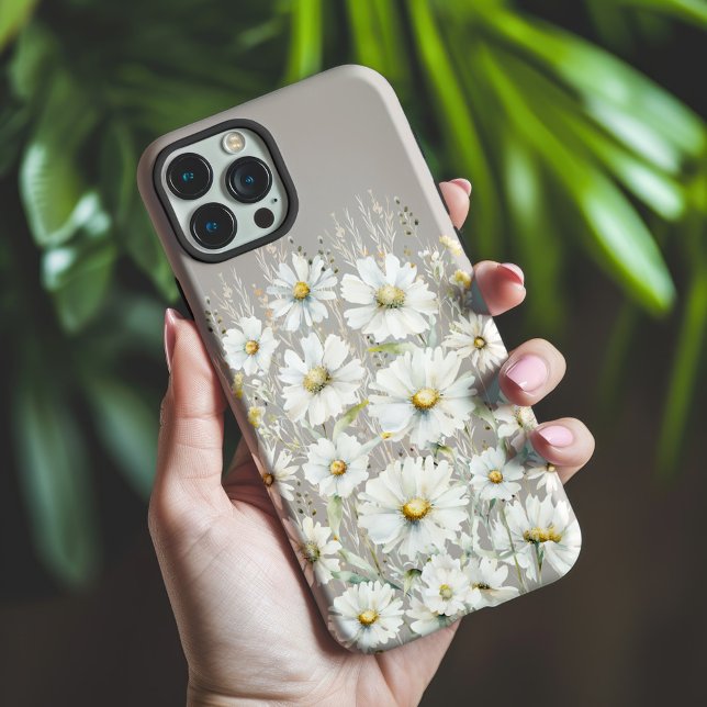 Wildflower Pattern on Beige Case-Mate iPhone Case (Wildflowers Pattern Beige Phone Case)