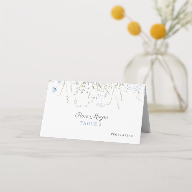 Wildflower Periwinkle Menu Option Table Number (Front)