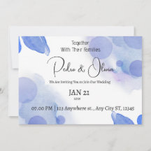 Wildflower Periwinkle Wedding Invitation