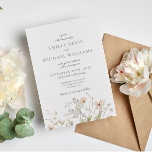 Wildflower Periwinkle Wedding Invitation