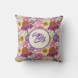 Wildflower Personalised Garden Baby Shower Cushion