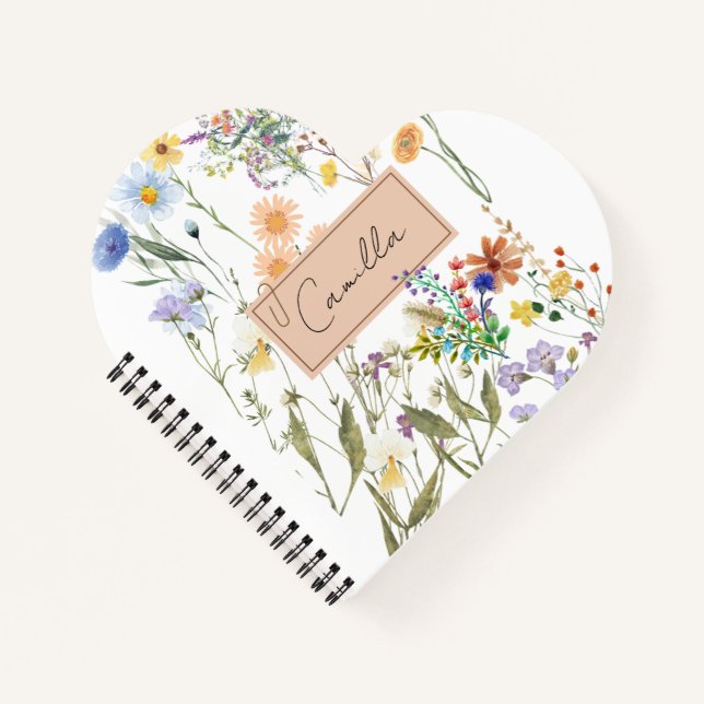 Wildflower Personalised Journal Customised Noteboo (Front)