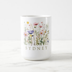 Wildflower personalised Name  Coffee Mug