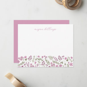Wildflower Personalised Notecards - Thank You Card