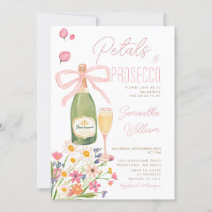 Wildflower Petals Prosecco Bridal Shower Brunch Invitation
