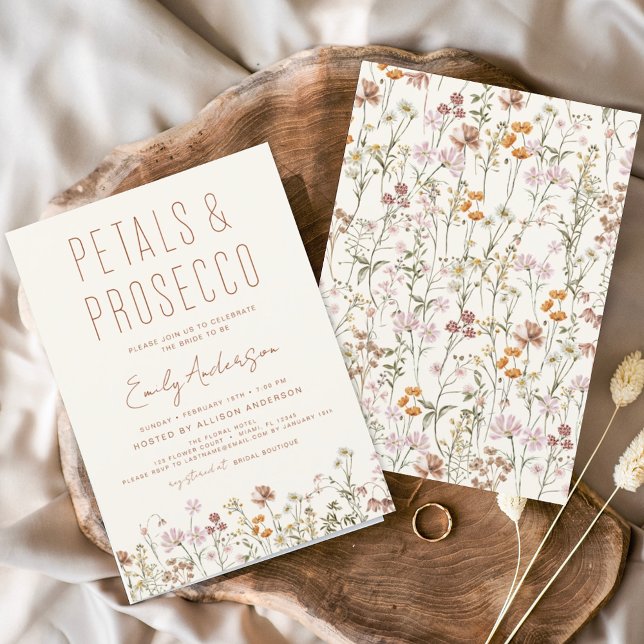Wildflower Petals & Prosecco Bridal Shower  Flyer (Creator Uploaded)