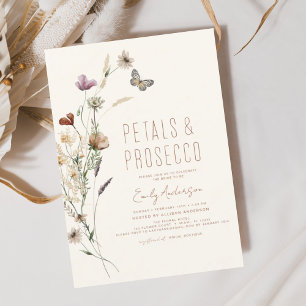 Wildflower Petals & Prosecco Bridal Shower Invitation
