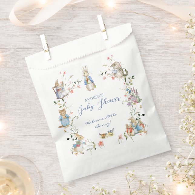 Wildflower Peter the Rabbit Baby Shower  Favour Bag (Clipped)