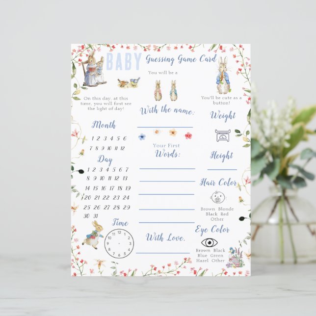 Wildflower Peter the Rabbit Baby Shower Game (Standing Front)