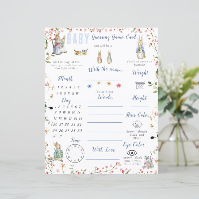 Wildflower Peter the Rabbit Baby Shower Game (Standing Front)