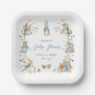 Wildflower Peter the Rabbit Baby Shower Paper Paper Plate