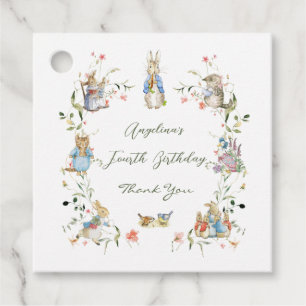 Wildflower Peter the Rabbit Birthday Favour Tags
