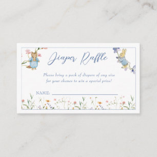 Wildflower Peter the Rabbit Diaper Raffle Enclosure Card