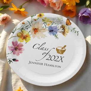 Wildflower Pharmacy School Class of Graduation Paper Plate
