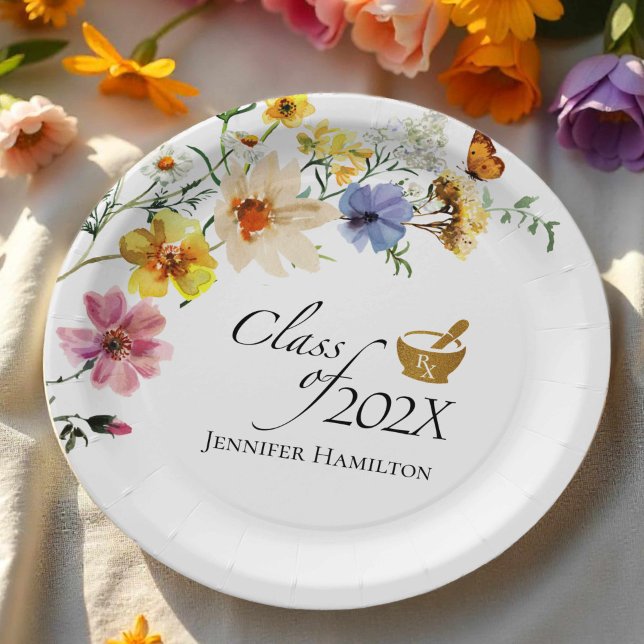 Wildflower Pharmacy School | Class of Graduation Paper Plate (Creator Uploaded)