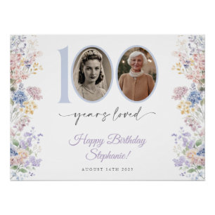 Wildflower Photo 100th Birthday Welcome Sign