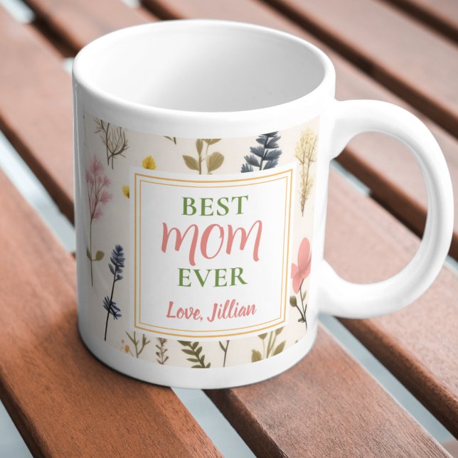 Wildflower Photo Best Mum Ever Mug (Best Mom Ever Photo Wildflower Mug)