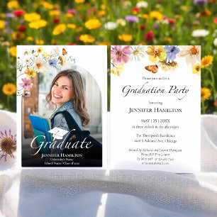 Wildflower Photo Graduation Party Enclosure Card