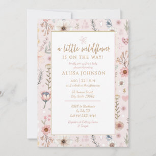 Wildflower Pink Baby Shower Invitation