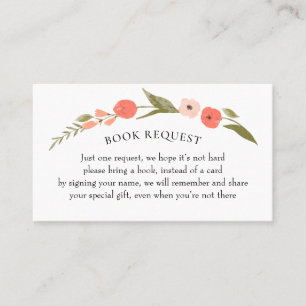 Wildflower Pink Coral Book Request Card