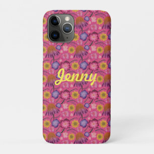 Wildflower Pink Floral Personalised iPhone 11 Pro Case
