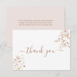 Wildflower pink thank you card