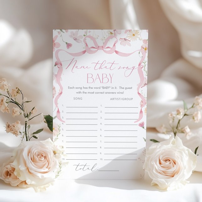 Wildflower Pink Whimsical Bow Name That Song Baby (Creator Uploaded)