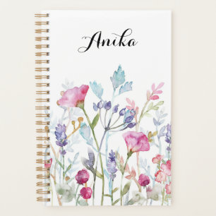 wildflower planner, custom name planner