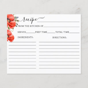 Wildflower poppy minimalist Bridal Shower recipe