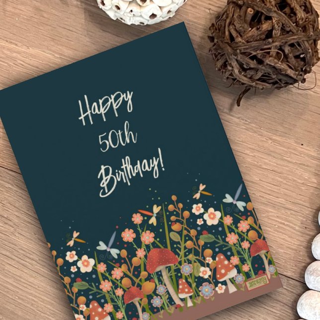 Wildflower Pretty Customised Age Birthday Card (Creator Uploaded)