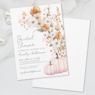 Wildflower Pumpkin Floral Bridal Shower Invitation