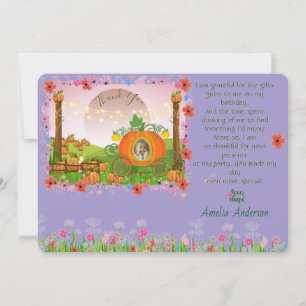 Wildflower Pumpkin Patch Princess Fairy Tale Thank You Card