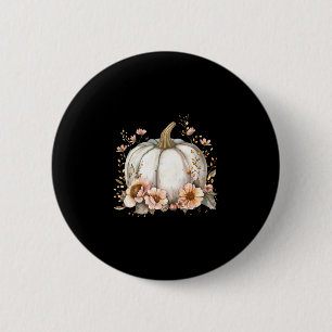 Wildflower Pumpkin Season Autumn Fall Leaves Thank 6 Cm Round Badge