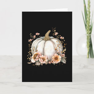 Wildflower Pumpkin Season Autumn Fall Leaves Thank Card