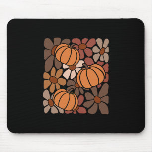 Wildflower Pumpkin Season Autumn Fall Leaves Thank Mouse Pad
