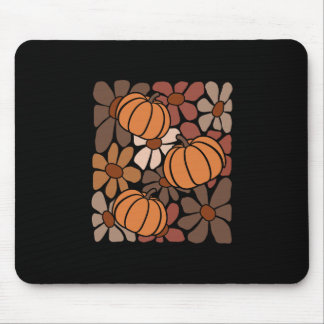 Wildflower Pumpkin Season Autumn Fall Leaves Thank Mouse Pad