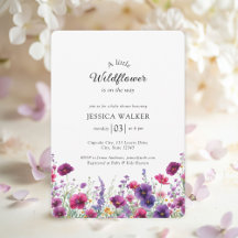 Wildflower, Purple-Pink-Flower Baby Shower