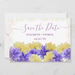 Wildflower purple rhapsody save the date invitation