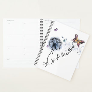 Wildflower Quote Just Breathe Planner