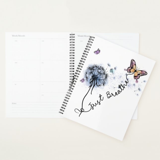 Wildflower Quote Just Breathe  Planner (Display)