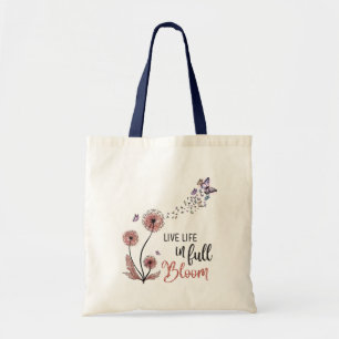 Wildflower Quote “Live life in full bloom” Tote Bag