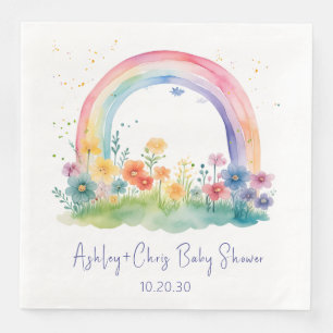 Wildflower Rainbow Baby Girl Shower Napkin