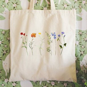 Wildflower Rainbow LGBTQ Pride Tote Bag
