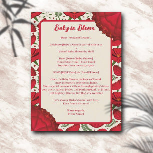 Wildflower Red Poppy Baby Shower by Distance Postcard