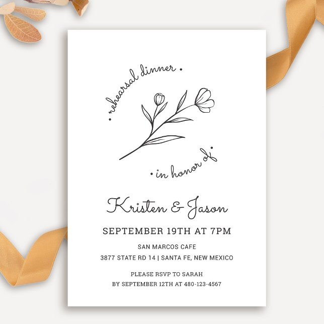 Wildflower Rehearsal Dinner Invitation (Wildflower Rehearsal Dinner Invitation by Fiesta Valley Print)